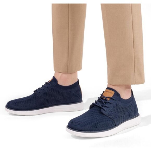 ⚡Bruno Marc Men Blue Knit Flex Mesh Oxfords Lace-Up Lightweight Casual Sneakers - Picture 7 of 9